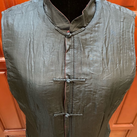 DUC LOI SILK-Double Sided Taffeta Red Vest - Picture 6 of 6